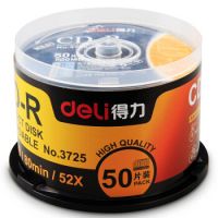 得力光盤 空白CD-R刻錄 光盤車載MP3刻錄碟 盒裝 CD-R(50片3725)CD光盤