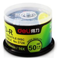 得力(deli)3724 dvd光盤dvd-r刻錄光盤光碟空白光盤刻錄盤 50片 4.7G DVD-R(霧銀)(50片/筒)