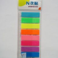 韓版文具HOPAX透明塑料指示標(biāo)簽 N次貼 分類便利貼34021  8色 80張/包