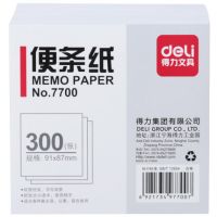 得力7700便條紙便簽紙 留言紙 便利本91×87mm300張 白色