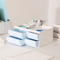 得力8904收納盒ABS樹脂強(qiáng)度高辦公收納學(xué)生文具整理帶筆筒盒子