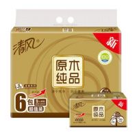 清風BR65SJ1三層原木純品金裝塑包面紙-130抽 206*124mm，3層 清風抽紙