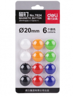 得力（deli） 7824磁釘 白板配件 固定磁扣 小磁鐵 20mm 磁粒
